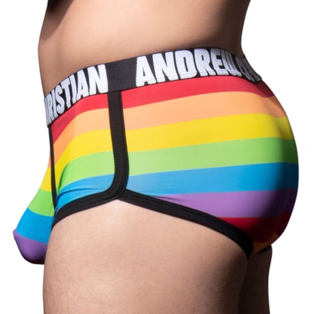 Andrew Christian Almost Naked Pride Stripe Microfiber Trunks - Rainbow