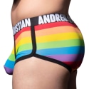 Andrew Christian Shorty Microfibre Almost Naked Pride Stripe Arc-en-Ciel