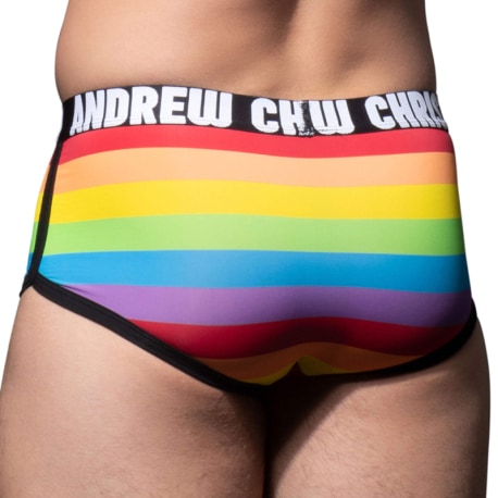 Andrew Christian Almost Naked Pride Stripe Microfiber Trunks - Rainbow