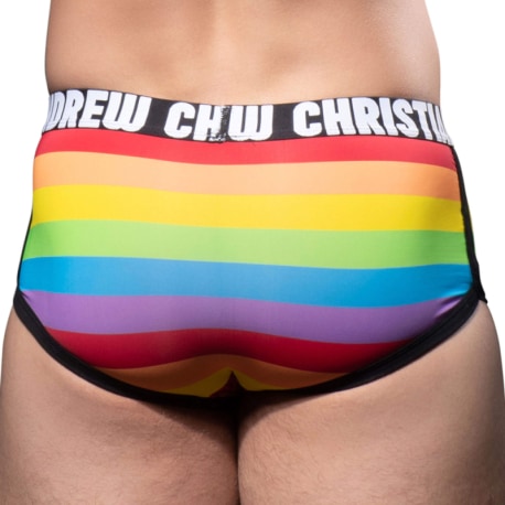 Andrew Christian Shorty Microfibre Almost Naked Pride Stripe Arc-en-Ciel