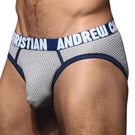 Andrew Christian Almost Naked Gym Mesh Briefs - Grey