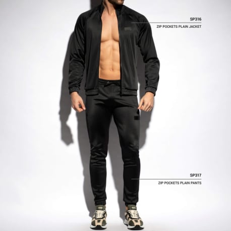 ES Collection Veste Sport Unie Noire