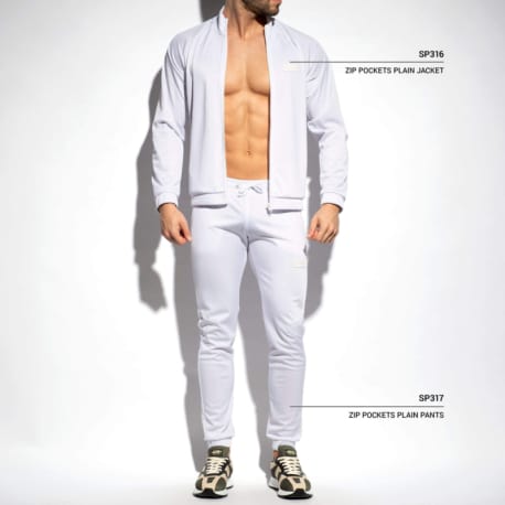 ES Collection Pantalon Sport Uni Blanc