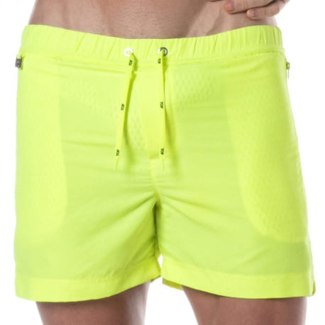 TOF Paris Long Swim Shorts - Neon Yellow