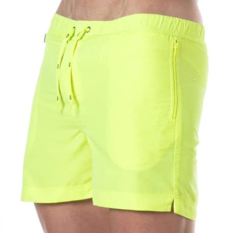 TOF Paris Long Swim Shorts - Neon Yellow