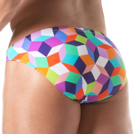 TOF Paris Slip de Bain Mini Imprimé Multicolore