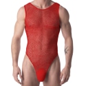 Barcode Roma Fishnet Bodysuit - Red