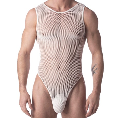 Barcode Body Fishnet Roma Blanc