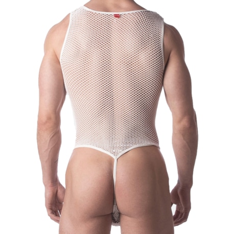 Barcode Roma Fishnet Bodysuit - White