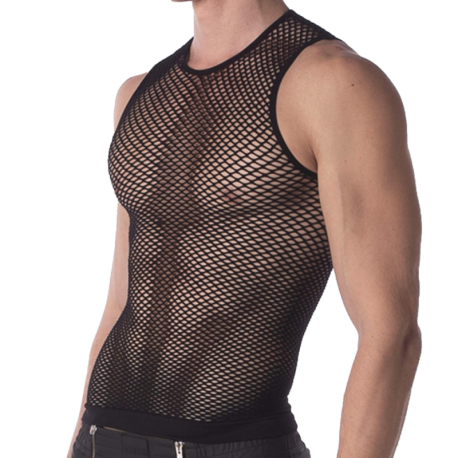 Barcode Stefano Fishnet Tanktop - Black