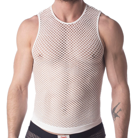 Barcode Stefano Fishnet Tanktop - White