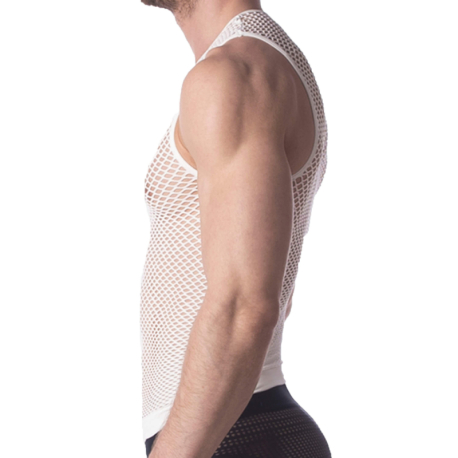 Barcode Stefano Fishnet Tanktop - White