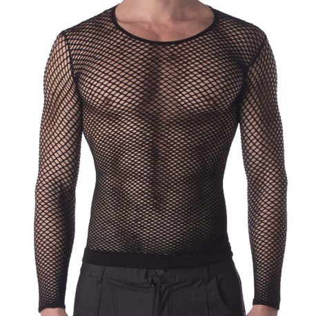 Barcode T-Shirt Fishnet Capo Noir