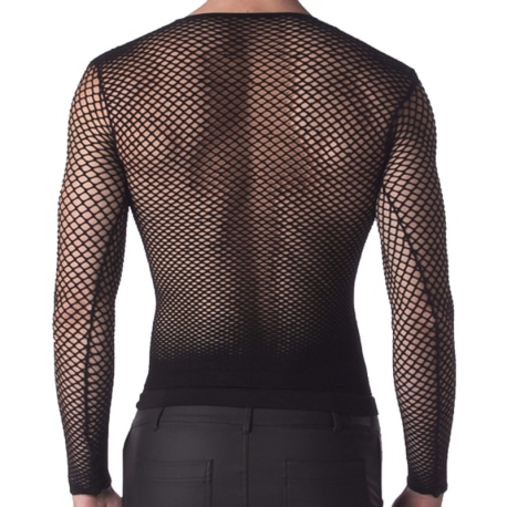 Barcode Capo Fishnet T-Shirt - Black