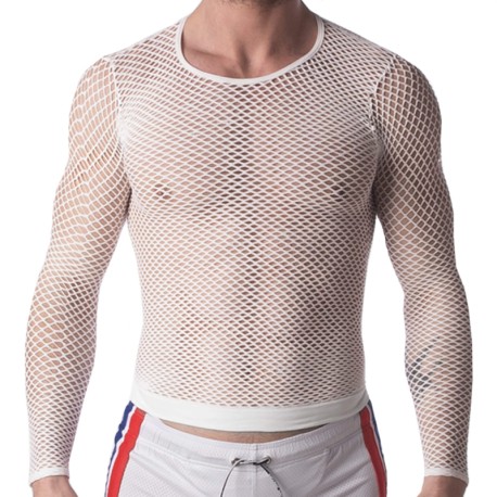 Barcode Capo Fishnet T-Shirt - White