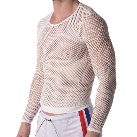 Barcode Capo Fishnet T-Shirt - White