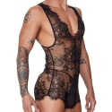 CandyMan Lace Bodysuit - Black