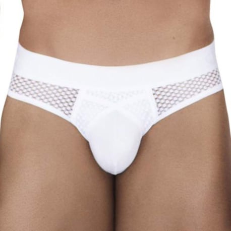 Clever Swirl Mesh Briefs - White