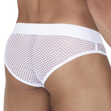 Clever Swirl Mesh Briefs - White