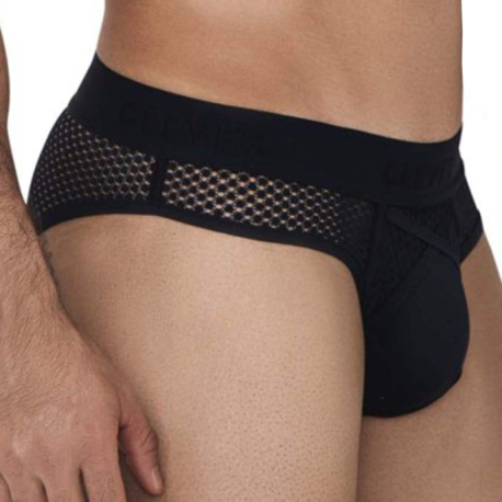 Clever Swirl Mesh Briefs - Black