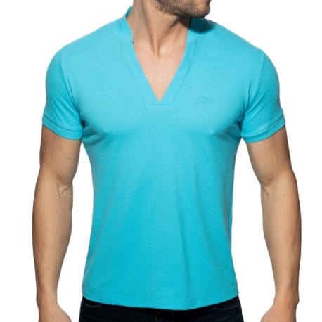 Addicted AD V-Neck Polo Shirt - Turquoise