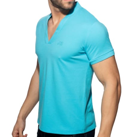 Addicted AD V-Neck Polo Shirt - Turquoise