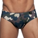 Addicted Camo Swim Briefs - Khaki