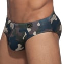 Addicted Camo Swim Briefs - Khaki