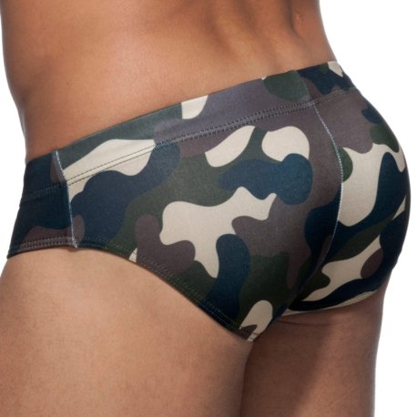 Addicted Camo Swim Briefs - Khaki