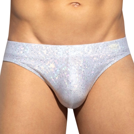 ES Collection Glitter Swim Briefs - White