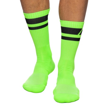 Addicted Chaussettes AD Neon Vert Fluo