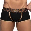 Addicted Leopard Cotton Trunks - Black