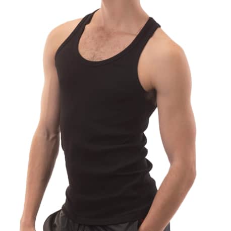 Barcode Teris Cotton Tank Top - Black