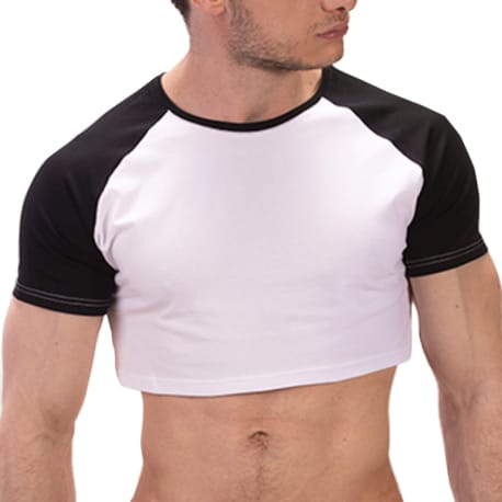 Barcode Alva Cotton Crop Top - White - Black