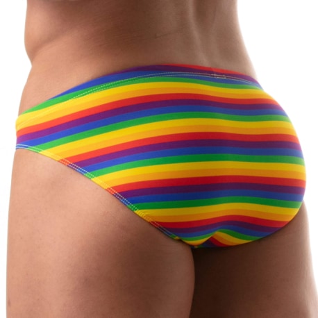 TOF Paris Rainbow Bikini Swim Briefs - Rainbow