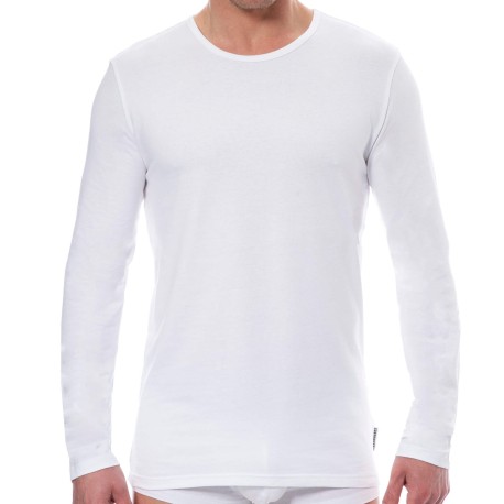 Bikkembergs T-Shirt Manches Longues Coton Blanc