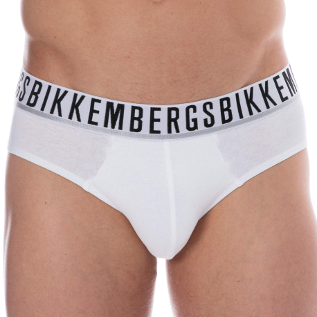 Bikkembergs Lot de 2 Slips Essential Coton Blancs