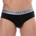 Bikkembergs Lot de 2 Slips Silver Coton Noirs