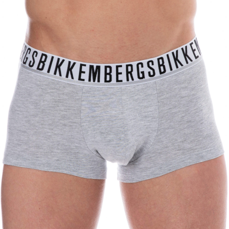 Bikkembergs Lot de 2 Boxers Essential Coton Gris Chiné