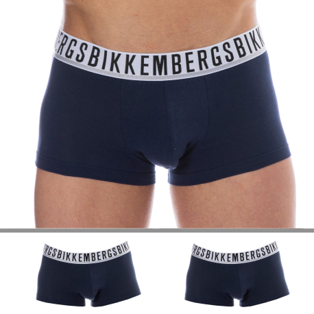 Bikkembergs Lot de 2 Boxers Essential Coton Bleu Marine