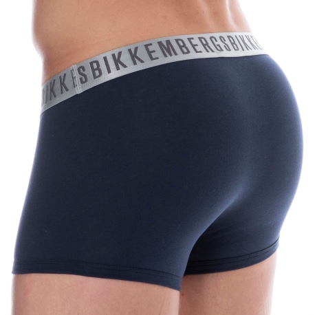 Bikkembergs 2-Pack Silver Cotton Boxer Briefs - Navy