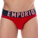 Emporio Armani Megalogo Cotton Briefs - Red