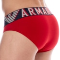 Emporio Armani Megalogo Cotton Briefs - Red