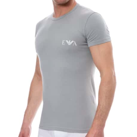 Emporio Armani Bold Monogram Cotton T-Shirt - Stone - White