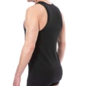 Emporio Armani Ribbed Stretch Cotton Tank Top - Black