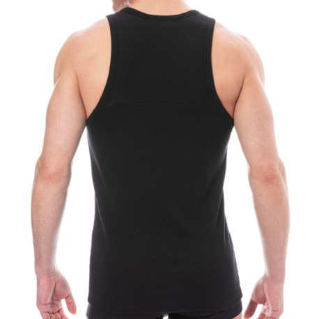 Emporio Armani Débardeur Ribbed Stretch Cotton Noir