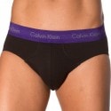 Calvin Klein Lot de 3 Slips Cotton Stretch Noirs - Ceinture Couleur