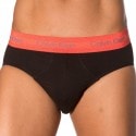 Calvin Klein Lot de 3 Slips Cotton Stretch Noirs - Ceinture Couleur