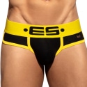 ES Collection Double Side Cotton Briefs - Black - Yellow