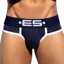 ES Collection Double Side Cotton Briefs - Navy - White